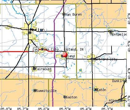 Upland, IN map