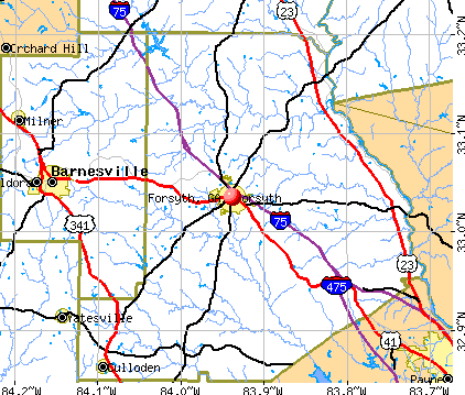 Forsyth, GA map