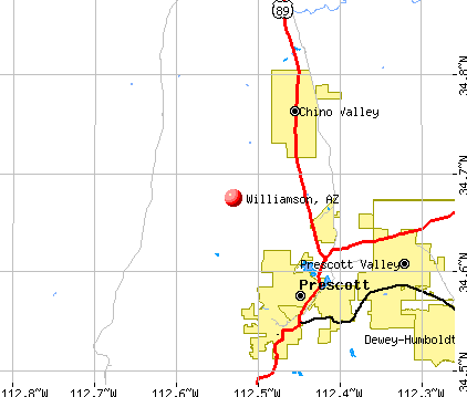 Williamson, AZ map