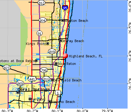 Highland Beach, FL map