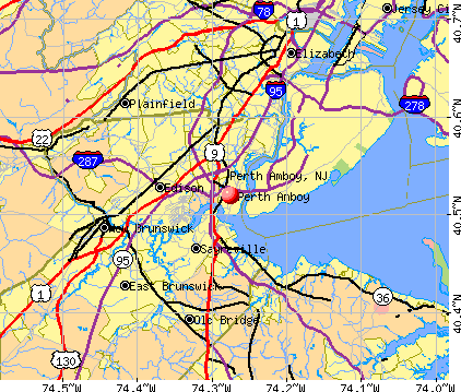 Perth Amboy, NJ map