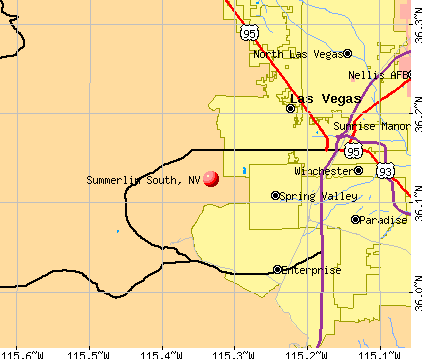Summerlin South, NV map