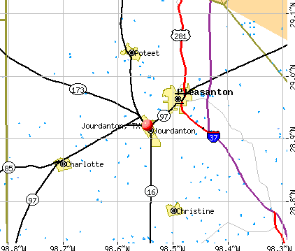 Jourdanton, TX map