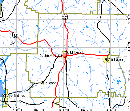 Cuthbert, GA map