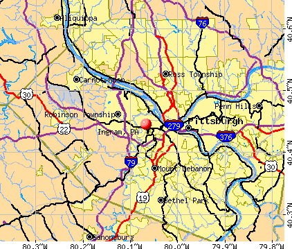 Ingram, PA map