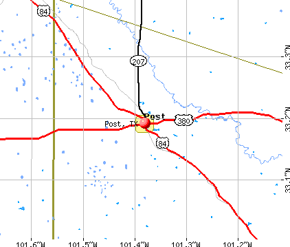 Post, TX map