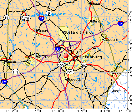 Saxon, SC map