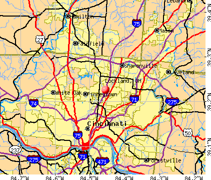 Lockland, OH map