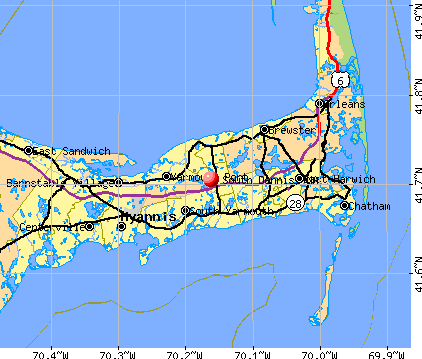 South Dennis, MA map