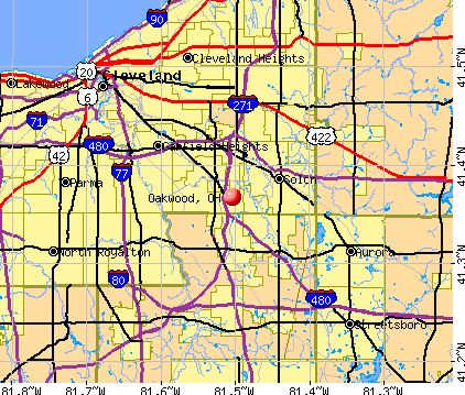 Oakwood, OH map