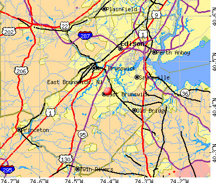 East Brunswick, NJ map