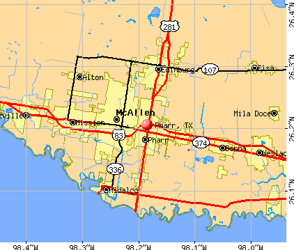 Pharr, TX map