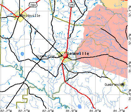 Glennville, GA map