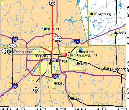 East Lansing, MI map