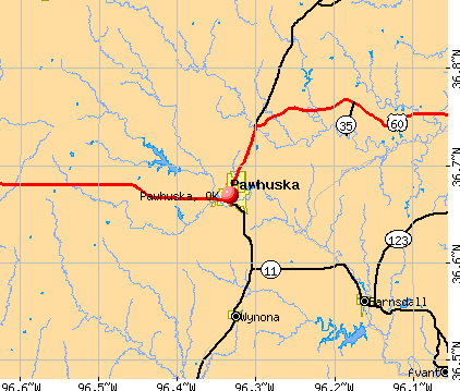 Pawhuska, OK map