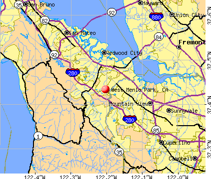 West Menlo Park, CA map