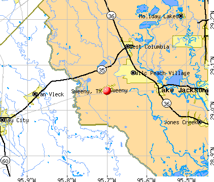 Sweeny, TX map