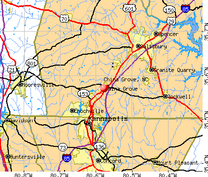 China Grove, NC map