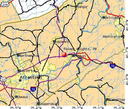 Palmer Heights, PA map