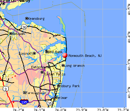 Monmouth Beach, NJ map