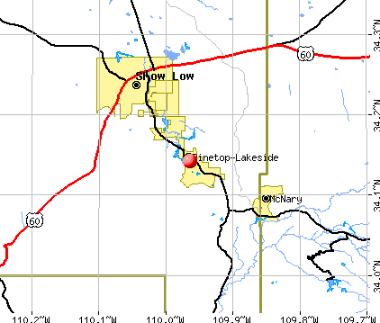 Pinetop-Lakeside, AZ map