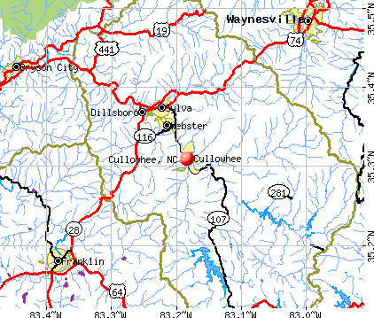Cullowhee, NC map