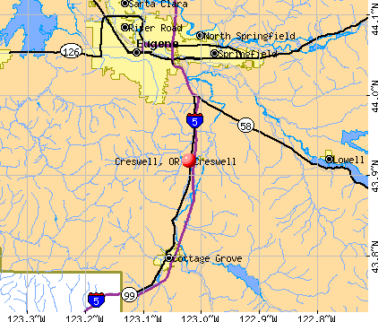 Creswell, OR map