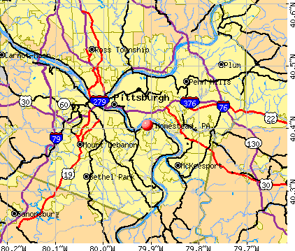 Homestead, PA map