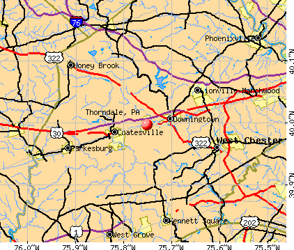 Thorndale, PA map