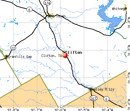 Clifton, TX map