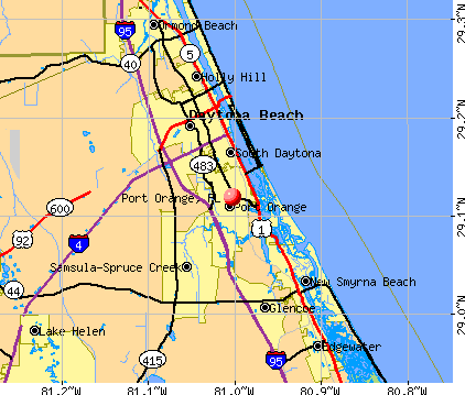 Port Orange, FL map