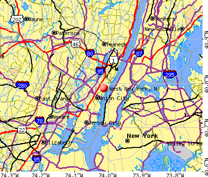 West New York, NJ map