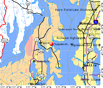 Suquamish, WA map