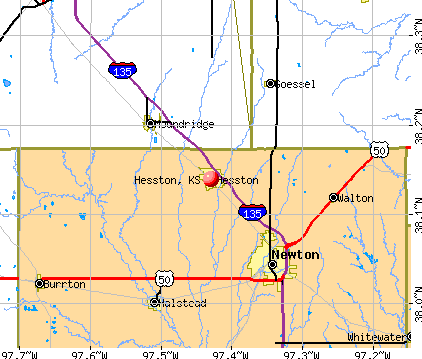 Hesston, KS map