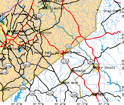 Honea Path, SC map