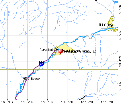 Battlement Mesa, CO map