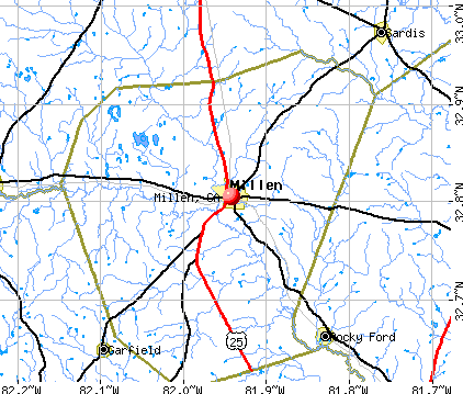 Millen, GA map