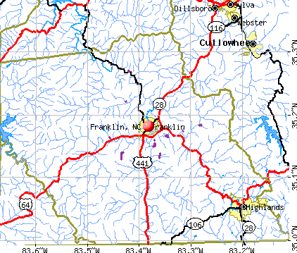 Franklin, NC map