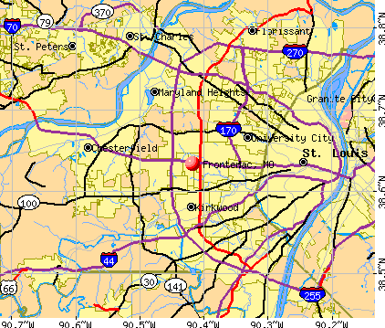 Frontenac, MO map