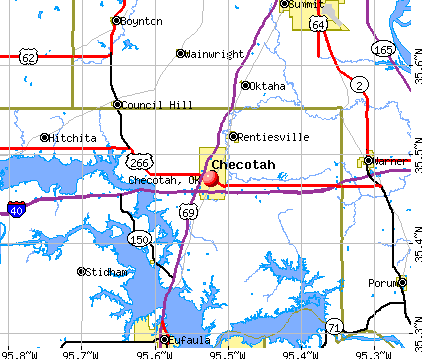 Checotah, OK map