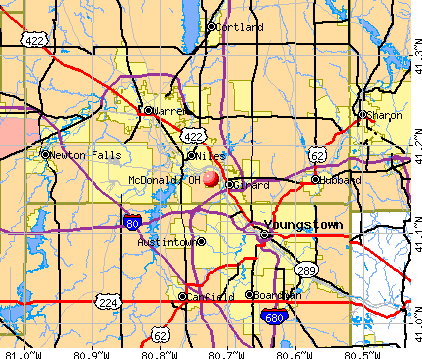 McDonald, OH map