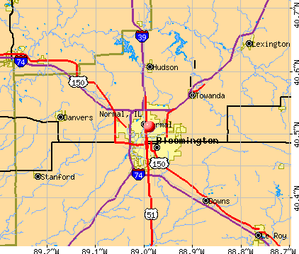 Normal, IL map