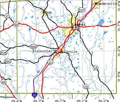 Ellisville, MS map