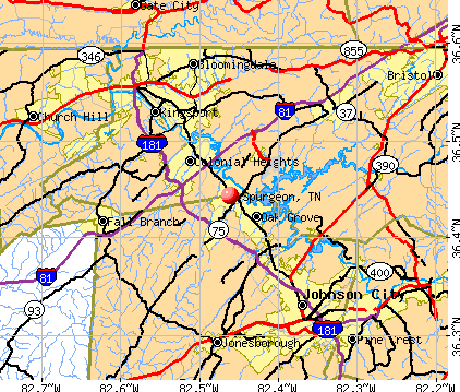 Spurgeon, TN map