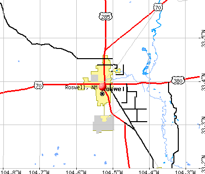 Roswell, NM map