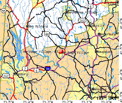 Heritage Village, CT map