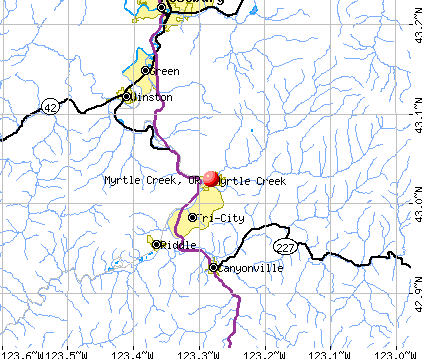 Myrtle Creek, OR map