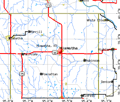 Hiawatha, KS map