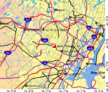 West Orange, NJ map