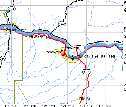 Chenoweth, OR map